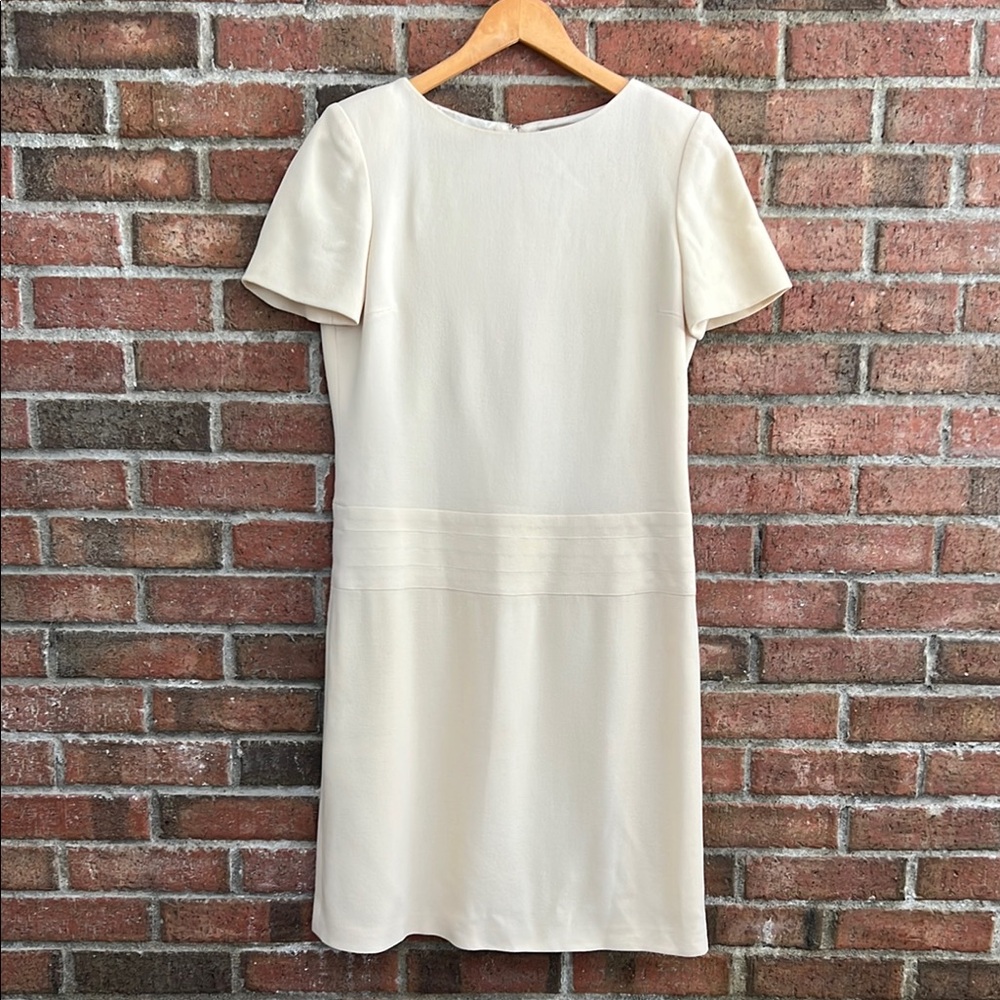 Vintage Oscar de la Renta Cream Short Sleeve Dress size 12